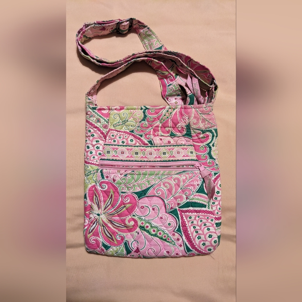Pinwheel Pink Vera Bradley Retired Medium Crossbody Purse Shoulder Bag